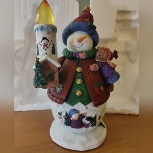 San Francisco Music Box Company 11" Lighted Snowman 12+ Tunes Noise Activated